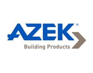 Logo of AZEK Building Products, featuring the name in bold blue letters with an arrow design integrated into the letter "K." Below the name, "Building Products" appears in smaller print—perfect for any roofer in New Castle County, DE looking for quality materials.
